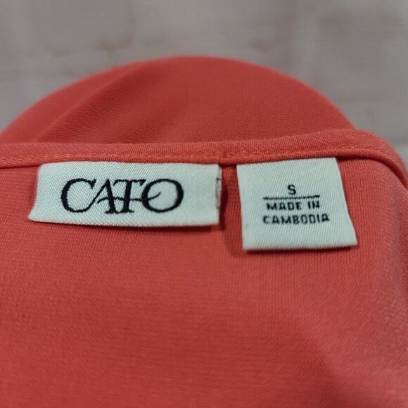 Cato orange/peach blouse with fringe on collar - Picture 10 of 14